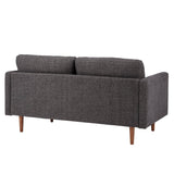 Homelegance By Top-Line Jeriah Mid-Century Tapered Leg Loveseat with Pillows Black Polyester