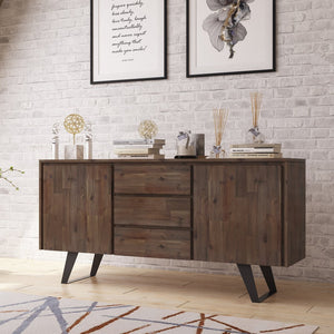 English Elm Lowry - Rustic Acacia Sideboard Buffet With Industrial Metal Accents For Modern Storage Solutions B136P158872