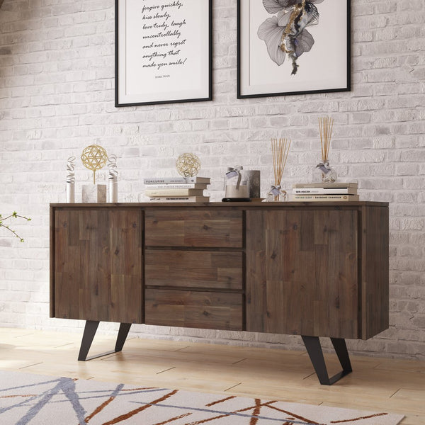 English Elm Lowry - Rustic Acacia Sideboard Buffet With Industrial Metal Accents For Modern Storage Solutions B136P158872