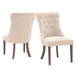 Homelegance By Top-Line Marsean Button Tufted Dining Chairs (Set of 2) Brown Rubberwood