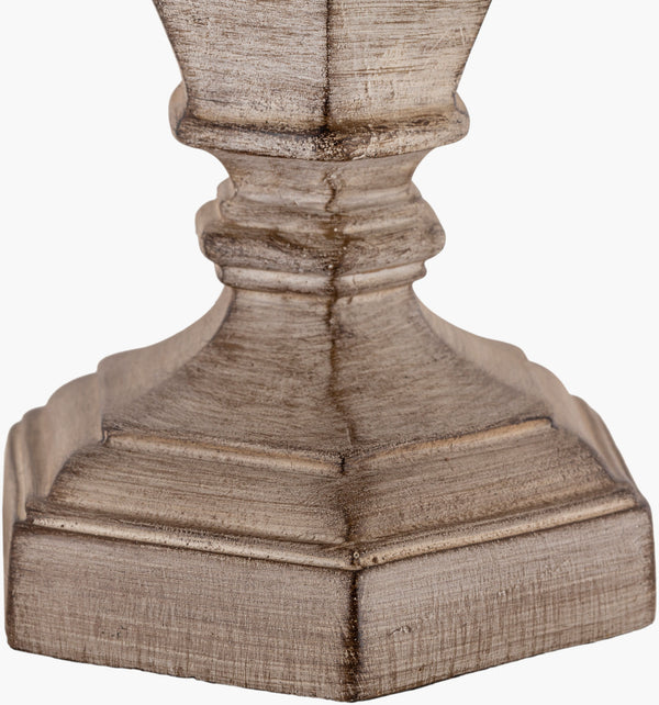 Surya Eburne 28" Accent Table Lamp - Elegant Resin Base With Linen Shade For Stylish Home Illumination Body, Gray,Finial, Gray,Harp, Metallic ,Brass,Cord, Translucent Resin,Linen,Polyester,Resin Ebu-001