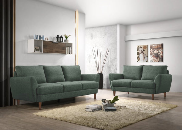 Porter Designs Porter Burnside Contemporary Upholstered Loveseat In Soft Green – Sophisticated Comfort Redefined Green Fabric 01-216-02-3662