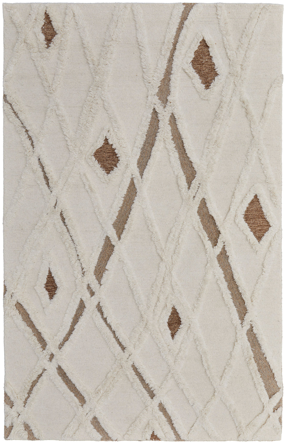 Feizy Rugs Anica Hand-tufted Wool Area Rug - Bohemian Geometric Design For Stylish Home Decor In Any Room Ivory,Taupe,Brown Wool Anc8008fivybrnf00