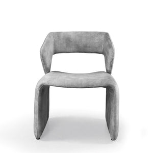 VIG Furniture Modern Linus Sculptural Accent Chair In Light Grey Upholstery — Wrapped Foam Comfort, Ergonomic Cutout VGBN-EC-280-LG-CH