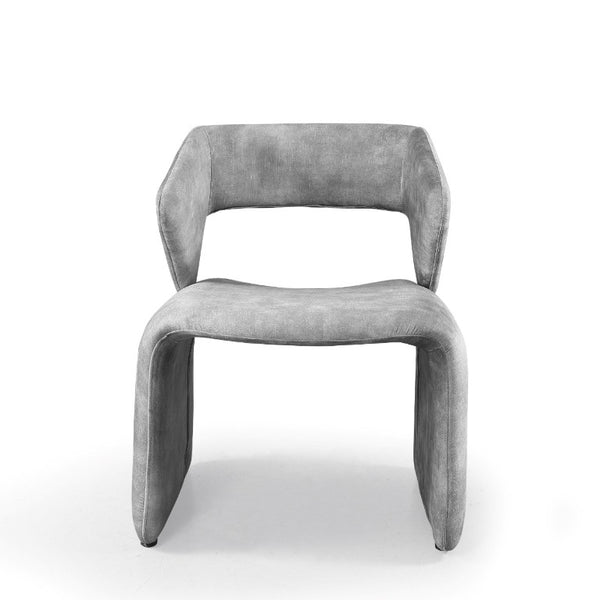 VIG Furniture Modern Linus Sculptural Accent Chair In Light Grey Upholstery — Wrapped Foam Comfort, Ergonomic Cutout VGBN-EC-280-LG-CH