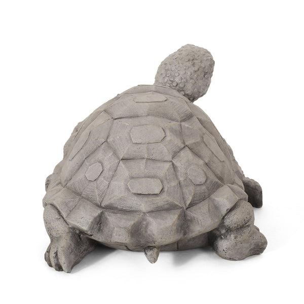 English Elm Christopher Knight Home® - TURTLE Handcrafted Outdoor Garden Statue in Dark Gray Cast Stone, Weather-Resistant Vintage Accent (12.5" W) 70872.00DGRY