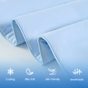 English Elm 1-piece King Cooling Comforter Nylon Spandex Wave Quilted Soft All Season Bedroom Layer Ice Blue B035P408412