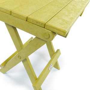English Elm Riverstone Recycled Hdpe Folding Outdoor Bistro Table Weatherproof Patio Balcony Yellow B2745P409698