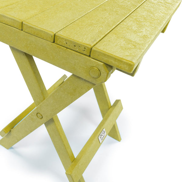 English Elm Riverstone Recycled Hdpe Folding Outdoor Bistro Table Weatherproof Patio Balcony Yellow B2745P409698