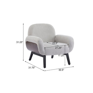 English Elm Christopher Knight Home® - Audrey Ergonomic Armchair with Plush Cushion and Solid Wood Frame for Stylish, Durable Comfort Grey 33.25 L x 29.75 W x 16.75 H N776P291712G
