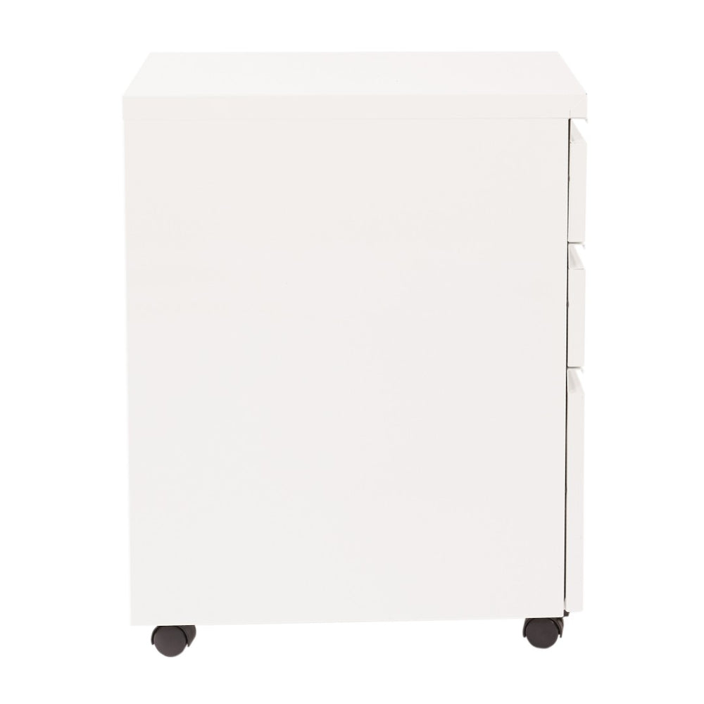OSP Home Furnishings 22" Mobile Pedestal with Locking Drawers Full Extension Ball Bearing Slides Office Filing PTC22BBF-WH
