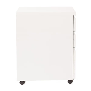 OSP Home Furnishings 22" Mobile Pedestal with Locking Drawers Full Extension Ball Bearing Slides Office Filing PTC22BBF-WH