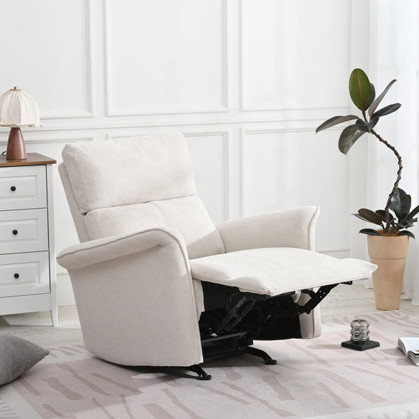 English Elm Manual Rocker Recliner Chair - Plush Gray Velvet Glider For Small Spaces, Home Theater & Nurseries W1028S00047