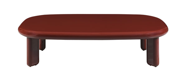 English Elm Eddie Red High Gloss Coffee Table with Metal Base, 50mm MDF Top, Contemporary Design, 70lb Limit B2726P359657