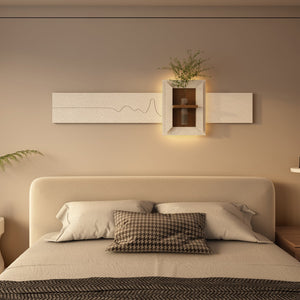 English Elm Adjustable 3D Led Sandstone Wall Decor With Faux Plants & Remote Control - Perfect For Modern Spaces W2700P313031