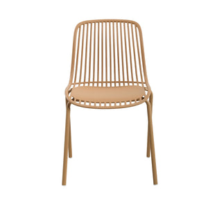 English Elm Eldred Outdoor Stackable Dining Chairs Set of 2 Uv Resistant Patio Seating Brown Yellow N776P390471Y