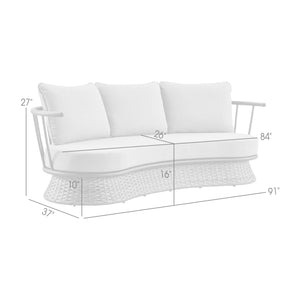 English Elm Novante Stylish Wicker And Aluminum Outdoor Sofa - Weather-Resistant, Plush Comfort For Patios B2736P354324