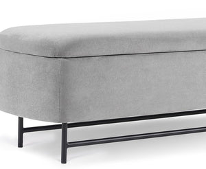 English Elm Bench Stylish Gray Upholstered Storage Bench For Living Room, Bedroom & Entryway - Modern Comfort T3903P372083
