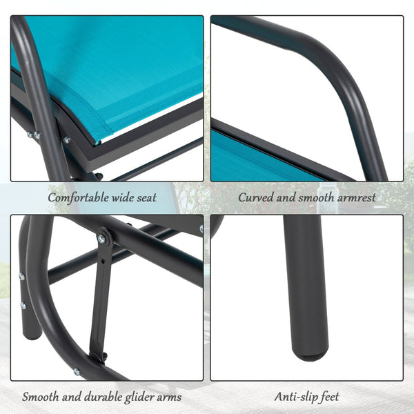 English Elm Outsunny Porch Glider Set Of 2 - Stylish Metal Frame Swing Chairs With Breathable Mesh For Outdoor Comfort W2225P200531-GIGA