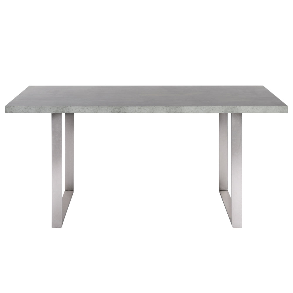 English Elm Orelis Cement Gray Dining Table with Laminate Top & Brushed Stainless Steel Base — Seats 6, Easy Care B2736S00008