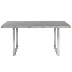 English Elm Orelis Cement Gray Dining Table with Laminate Top & Brushed Stainless Steel Base — Seats 6, Easy Care B2736S00008