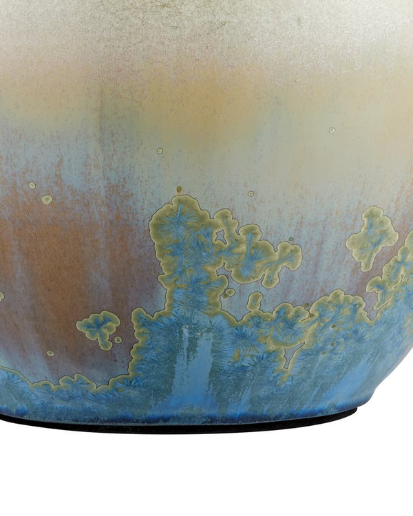 Currey & Company Dawning Table Lamp - Unique Ceramic Design With Sunrise-inspired Colors And Textured Crystals Green Ceramic 6000-1039-currey-company