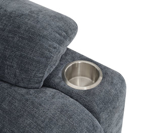 English Elm Blue Power Lift Recliner Chenille with Heat, Massage & Lift Assist — Remote Control, Plush Comfort B062P215447