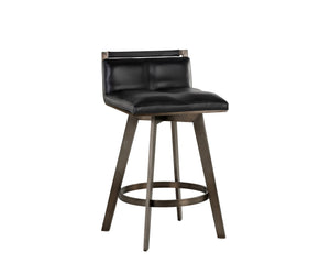 Sunpan Arizona Swivel Barstool - Stylish Art Deco Design with Antique Brass Finish and 360-Degree Comfort Castillo Black