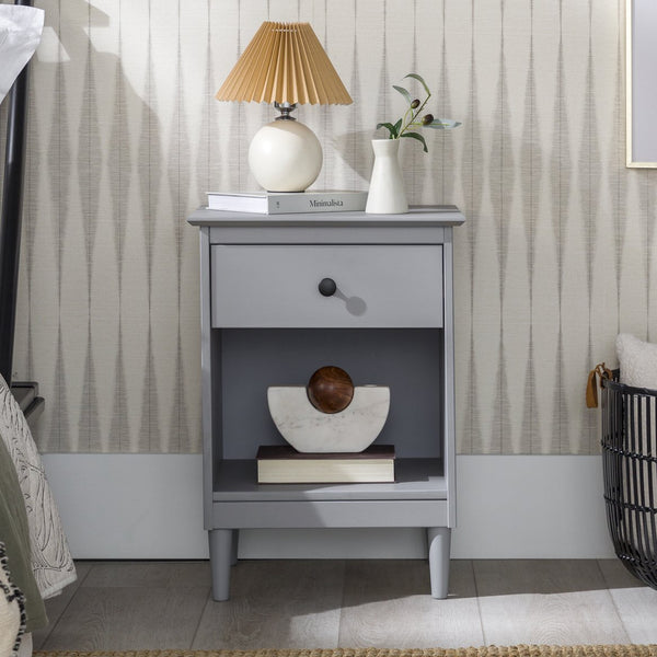 English Elm Walker Edison - Classic Solid Wood Nightstand with Drawer & Cubby in Caramel—Pine, Sustainable, Modern Storage B185P168900
