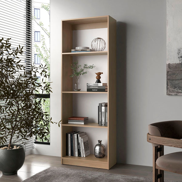 English Elm Natural Oak And White 4-Shelf Bookcase – Stylish Open Storage For Modern Homes And Offices B062P355524