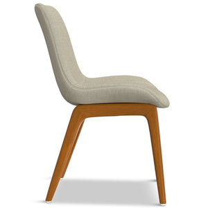 English Elm Loretta Mid-Century Dining Chair Set of 2 with Beech Wood Legs, Linen-Like Upholstery & Plush Comfort Brown B136P266934