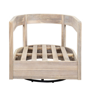 English Elm Telluride Outdoor Acacia Wood Swivel Club Chair Coastal Patio Seating Beige,Light White N775P304793G