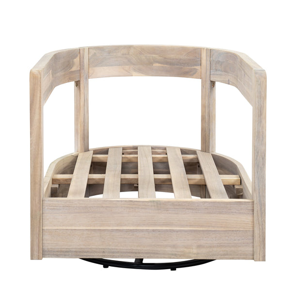 English Elm Telluride Outdoor Acacia Wood Swivel Club Chair Coastal Patio Seating Beige,Light White N775P304793G