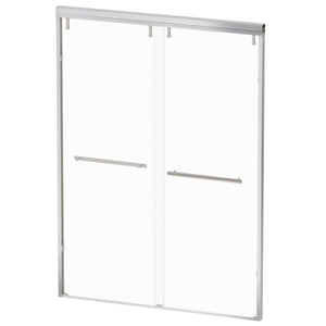 English Elm 44 to 48 Inch Semi Frameless Double Sliding Shower Door with Clear Tempered Safety Glass Brushed Nickel W1920P228060