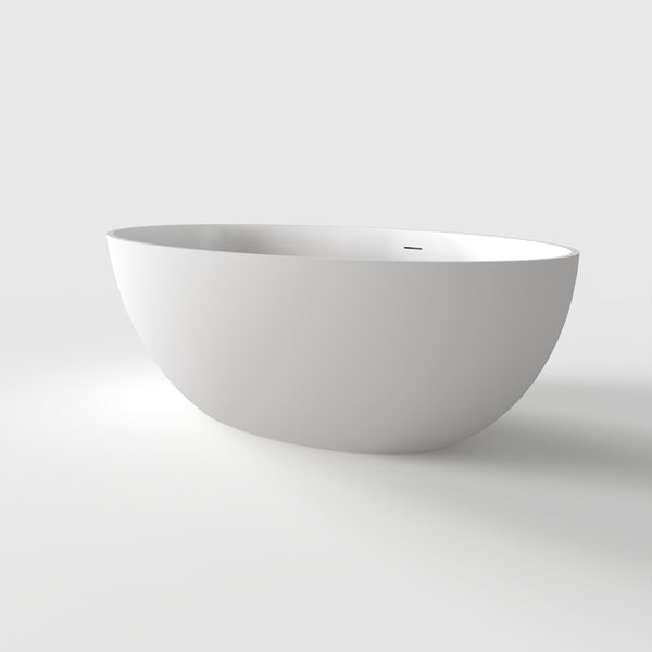English Elm 67 Inch Freestanding Solid Surface Soaking Tub Matte White Seamless Bathing Sanctuary W1613P355467