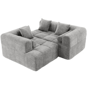 English Elm 101.2" Modular Chenille Sectional Sofa with Tufted Cushions and Deep Seating for Living Room N719S001890R