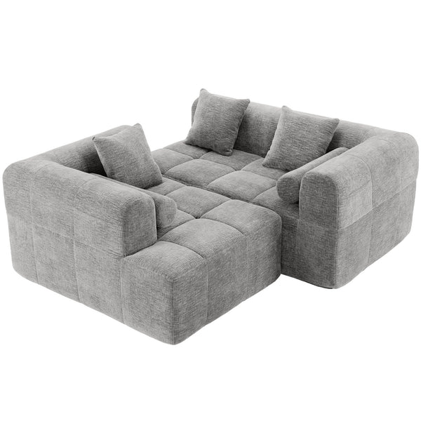 English Elm 101.2" Modular Chenille Sectional Sofa with Tufted Cushions and Deep Seating for Living Room N719S001890R