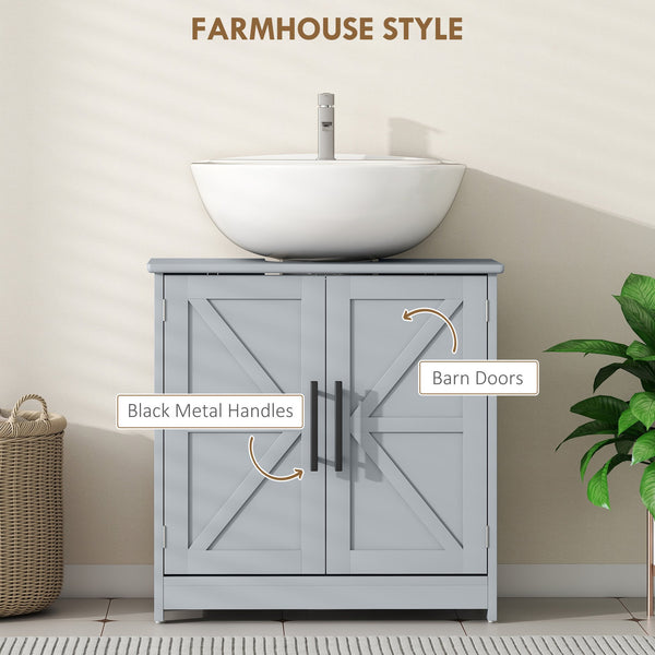 English Elm Bathroom Under Sink Cabinet Dark Green Mdf with Double Doors and Adjustable Shelf T3971P401676