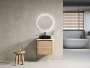 English Elm 24'' Wall-Mounted Bathroom Vanity With Ceramic Sink, Soft-Close Door & Space-Saving Design For Style W999S00396