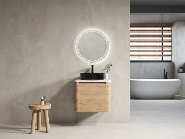 English Elm 24'' Wall-Mounted Bathroom Vanity With Ceramic Sink, Soft-Close Door & Space-Saving Design For Style W999S00396
