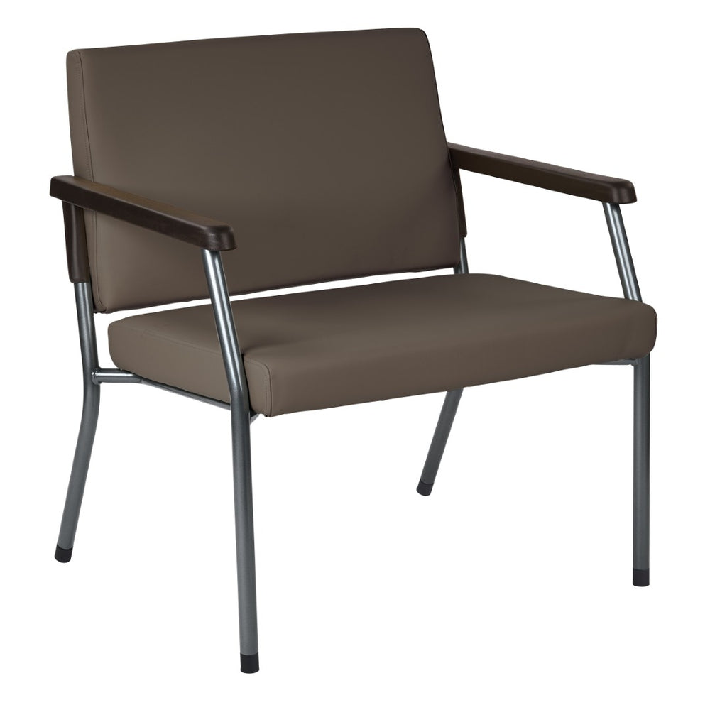 OSP Home Furnishings Bariatric Big and Tall Guest Chair with Reinforced Metal Frame for Waiting Rooms Graphite BC9603-R111