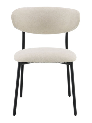 English Elm Jirina Beige Chenille Side Chair Set of 2 — Padded Back & Seat, Folding Arm, Metal Legs, 220lb Capacity B2726P400284