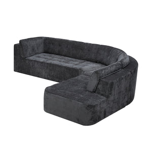 English Elm 119'' Curved L-shaped Sectional with Button Tufting and Pocket Spring Seating N760S0000048E