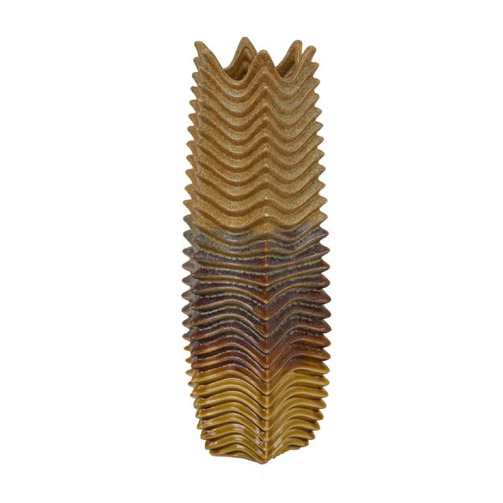English Elm Decorative Tall Ceramic Vase Earthy Glazed Texture for Modern Transitional Shelves B056P417009