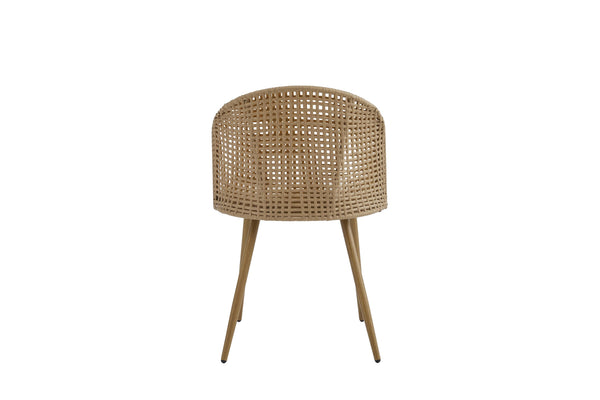 English Elm Wicker Rattan Dining Chair Set of Two with Foam Cushion Bohemian Kitchen Seating W3590P453805