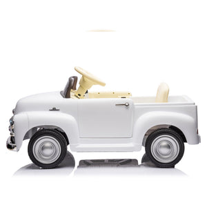 English Elm 12v Chevrolet 3100 Licensed Vintage Pickup Ride on Truck with Led Lights and Parent Remote White W1578P214179
