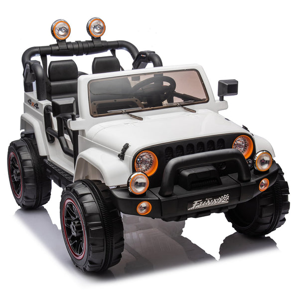 English Elm 24v Kids Electric Ride on Car with Parental Remote Rear Suspension and Bluetooth Audio White W1578P228746