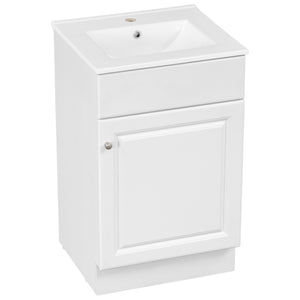 English Elm Christopher Knight Home® - 20" Bathroom Vanity with Ceramic Sink and Soft-Close Door, Gold Knob, Adjustable Shelf Storage White N759P237946K