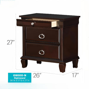 English Elm Triton Cappuccino Nightstand with Felt-Lined Top Drawer, Dovetail Construction, Nickel Hardware Accents B078118442
