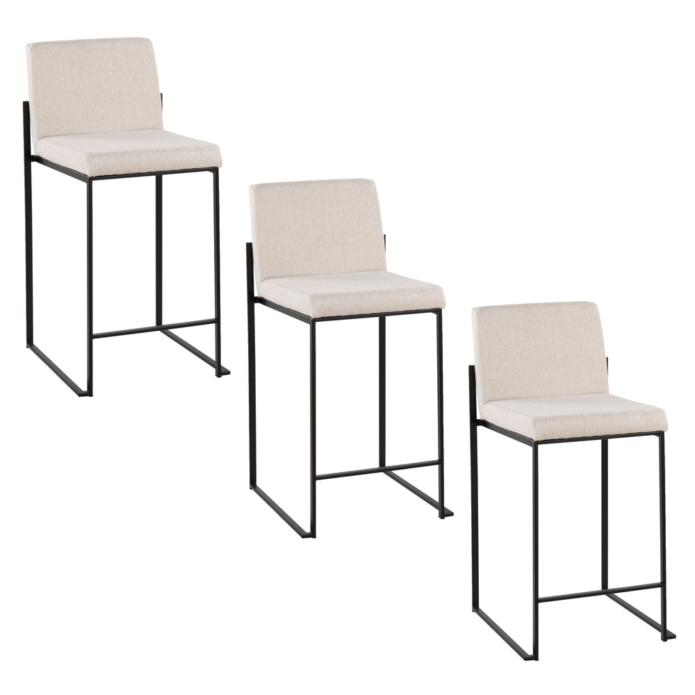 English Elm Contemporary High Back Upholstered Counter Stools with Steel Frame for Kitchen Island B202P221966